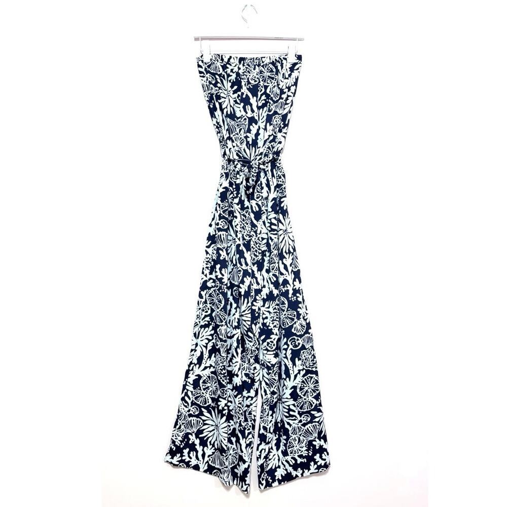 LILLY PULITZER FARRAH JUMPSUIT IN BLUE SIZE MEDIUM - Picture 4 of 7